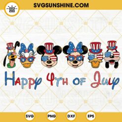 Mickey Mouse Friends 4th Of July SVG, Patriotic Disney SVG, Happy Independence Day SVG PNG DXF EPS Cricut