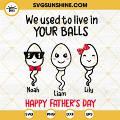 We Used to Live In Your Balls Happy Fathers Day SVG, Swimming Champion SVG, Kids SVG, Funny Dad Quotes SVG PNG DXF EPS