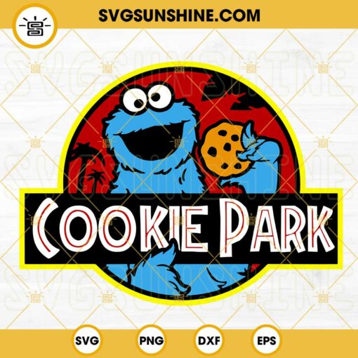 Cookie Park SVG, Cookie Monster Jurassic Park SVG PNG DXF EPS Files