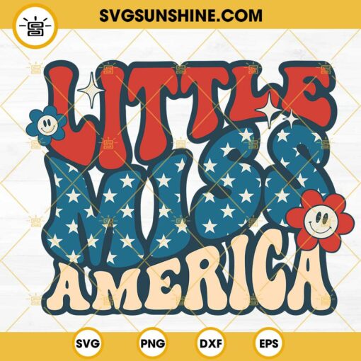 Little Miss America SVG, American Babe SVG, July 4th SVG PNG DXF EPS Files