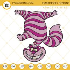 Cheshire Cat Embroidery Design, Alice In Wonderland Cat Embroidery File