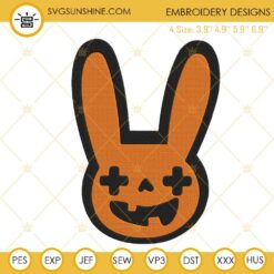 Bad Bunny Heart Vampire Embroidery Designs, Un Halloween Sin Ti Embroidery Files
