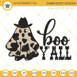Halloween Boo Embroidery Designs, Cowboy Ghost Embroidery Files