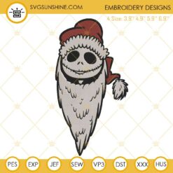 Jack Skellington Santa Hat Embroidery Design Files