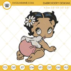 Baby Betty Boop Embroidery Designs, African American Girl Machine Embroidery Files