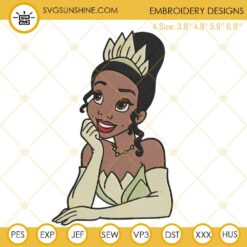 Tiana Princess Embroidery Designs, Disney The Princess And The Frog Machine Embroidery Files