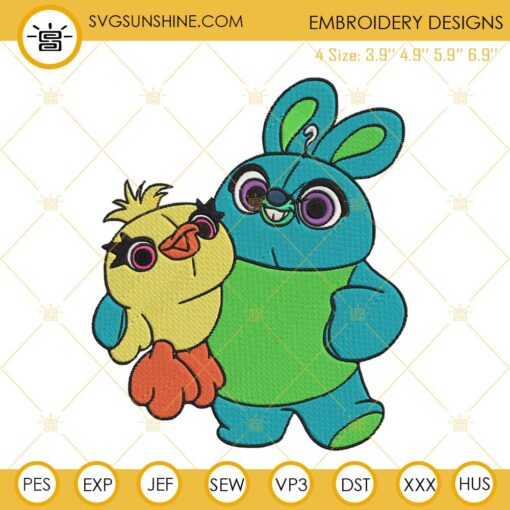 Ducky And Bunny Embroidery Designs, Disney Pixar Embroidery Files