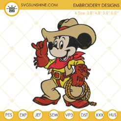 Mickey Mouse Cowboy Embroidery Designs