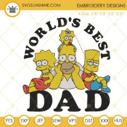 The Simpsons World's Best Dad Embroidery Design PES Files