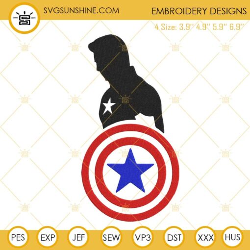 Captain America Embroidery Designs, Superhero Marvel Machine Embroidery Files