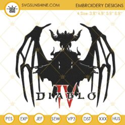 Diablo 4 Embroidery Designs, Video Game Machine Embroidery Files