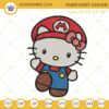 Hello Kitty Mario Embroidery Designs, Super Mario Bros Machine Embroidery Files