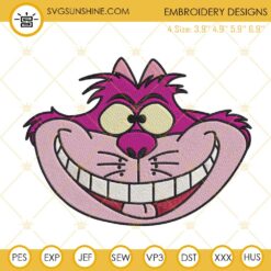 Cheshire Cat Face Embroidery Designs