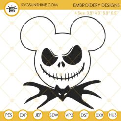 Jack Skellington Mickey Embroidery Designs, Nightmare Before Christmas Disney Mouse Embroidery PES Files
