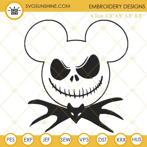 Jack Skellington Mickey Embroidery Designs, Nightmare Before Christmas ...