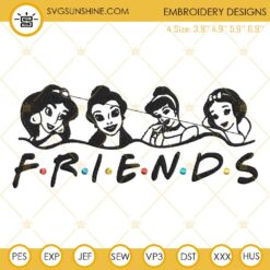 Princesses Friends Embroidery Designs, Disney Girls Embroidery PES Files
