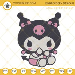 Baby Kuromi Embroidery Designs, Cute Kawaii Rabbit Embroidery Files