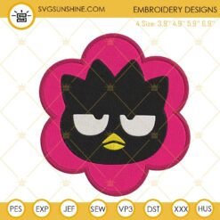 Badtz Maru Flower Face Embroidery Designs, Sanrio Penguin Embroidery Files