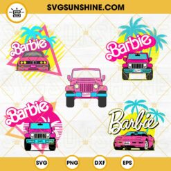Barbie Car SVG Bundle, Barbie Jeep SVG, Barbie 2023 SVG, Barbie Offroad 4×4 Car SVG PNG DXF EPS