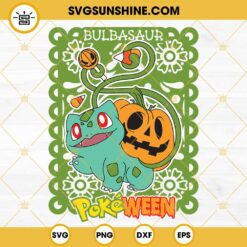 Bulbasaur Pumpkin Halloween SVG, Pokemon SVG, Pokemon Halloween SVG PNG DXF EPS