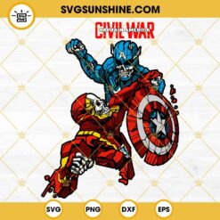 Captain America And Iron Man Zombie SVG, Marvel SVG, Marvel Halloween SVG PNG DXF EPS