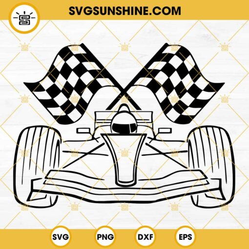 Indy Car With Checkered Flags SVG, Racelife SVG, Racing SVG