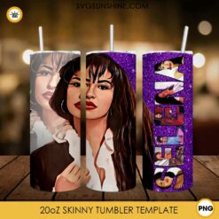 Selena 20oz Skinny Tumbler Sublimation PNG
