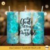 With God All Things Are Possible 20oz Skinny Tumbler Wrap PNG, Bible Verse Quotes Tumbler Template PNG