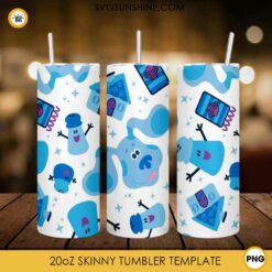 Blue's Clues 20oz Skinny Tumbler Wrap PNG, Dog Cartoon Tumbler Template PNG Design