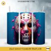 Jason Mask 3D Colorful 20oz Skinny Tumbler Wrap PNG, Halloween Tumbler Template PNG Design