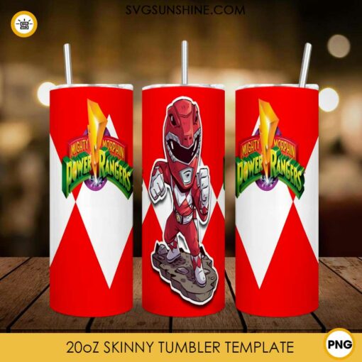 Mighty Morphin Power Rangers 20oz Skinny Tumbler Wrap PNG, Jason Lee Scott Tumbler Template PNG Digital File