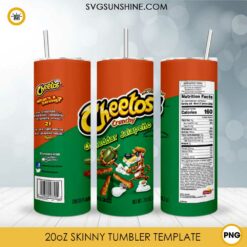 Cheetos Snacks 20oz Skinny Tumbler Wrap PNG Design