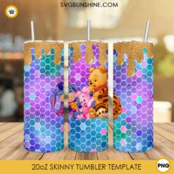 Baby Winnie The Pooh 20oz Skinny Tumbler Wrap PNG, Cartoon Disney Tumbler Template PNG Design
