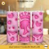 Barbie 3D Puff 20oz Skinny Tumbler Design PNG, Barbie Princess 3D Tumbler Template PNG