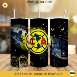 Club America 20oz Skinny Tumbler Sublimation Design PNG, Soccer Tumbler Template PNG Download