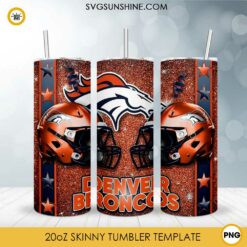 Denver Broncos Helmet 20oz Skinny Tumbler Sublimation Design PNG, Broncos NFL Tumbler Template PNG Download