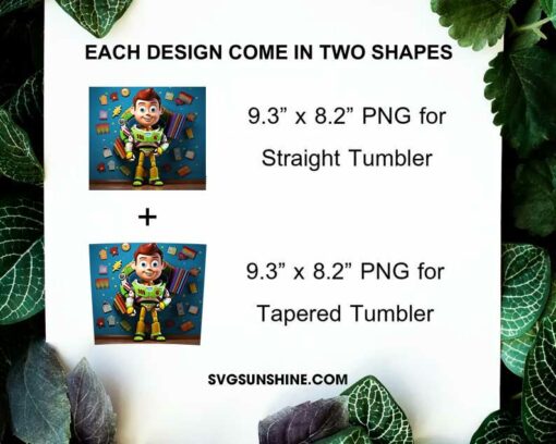 Buzz Lightyear 3D 20oz Skinny Tumbler Sublimation Design PNG, Toy Story Tumbler Template Instant Download