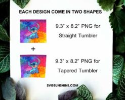Disney Stitch 20oz Skinny Tumbler Sublimation PNG, Lilo And Stitch Tumbler Template PNG