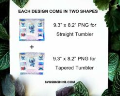 Disney Stitch Photo Frame 20oz Skinny Tumbler Sublimation PNG, Cute Lilo And Stitch Tumbler Template PNG Files