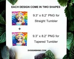 Elsa Princess Back To School 3D 20oz Skinny Tumbler Sublimation PNG Design