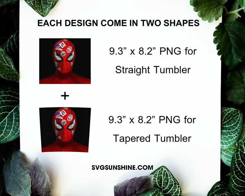 Spiderman 20oz Sublimation Tumbler Designs, Superhero Straight