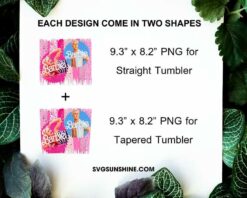 Barbie And Ken 20oz Skinny Tumbler Design PNG, Barbie Movie 2023 Tumbler Template PNG
