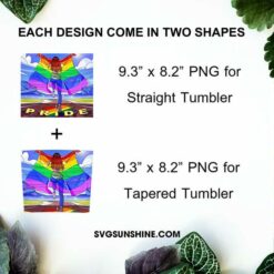 Pride Girl With Rainbow Flag 20oz Skinny Tumbler Wrap PNG, Lesbian Pride Tumbler Template PNG