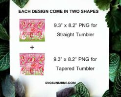 Strawberry Shortcake Catoon 20oz Skinny Tumbler Wrap Template PNG Design