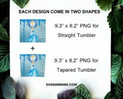 Cinderella Starbucks Coffee 20oz Skinny Tumbler Wrap PNG, Princess Disney Tumbler Template PNG Design
