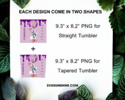 Daisy Duck Starbucks Coffee 20oz Skinny Tumbler Wrap PNG, Disney Duck Girl Tumbler Template PNG Design