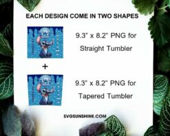 Disney Stitch Starbucks Coffee 20oz Skinny Tumbler Wrap PNG Design File