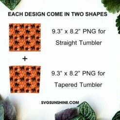 Black Cat And Pumpkin 3D Inflated 20oz Tumbler Wrap PNG, Halloween Tumbler PNG Design