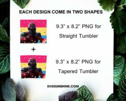 Deadpool 20oz Skinny Tumbler Wrap PNG, Funny LGBT Pride Tumbler Template PNG Design