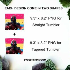 Deadpool 20oz Skinny Tumbler Wrap PNG, Funny LGBT Pride Tumbler Template PNG Design